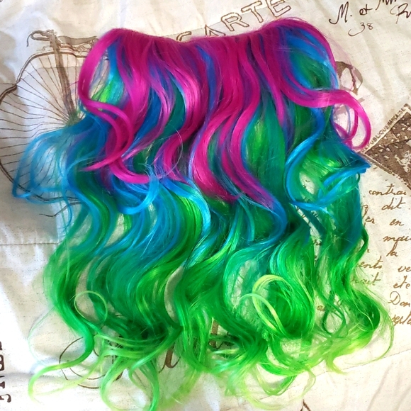 Rainbow ombre One Peice Clip In Extensions